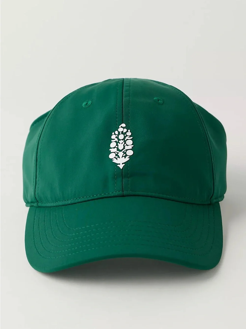 FP Movement by Free People Green Baseball Cap with White Floral Logo